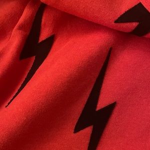 Aviator Nation Lightening Bolt Sweatshirt Red Large